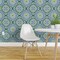 Peel & Stick Wallpaper 2FT Wide Green Blue Ocean Italian Italy Tile Sicily Sicilian Rosette Mandalas Modern Mosaic Geometric Coastal Large Scale Custom Removable Wallpaper by Spoonflower